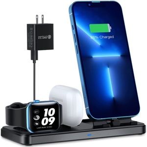 Portable wireless charging three in one